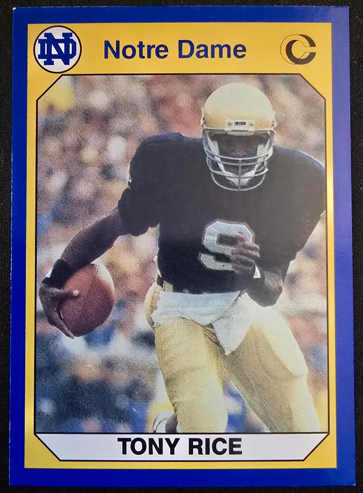 Tony Rice #21 Football Cards 1990 Notre Dame Collegiate Collection