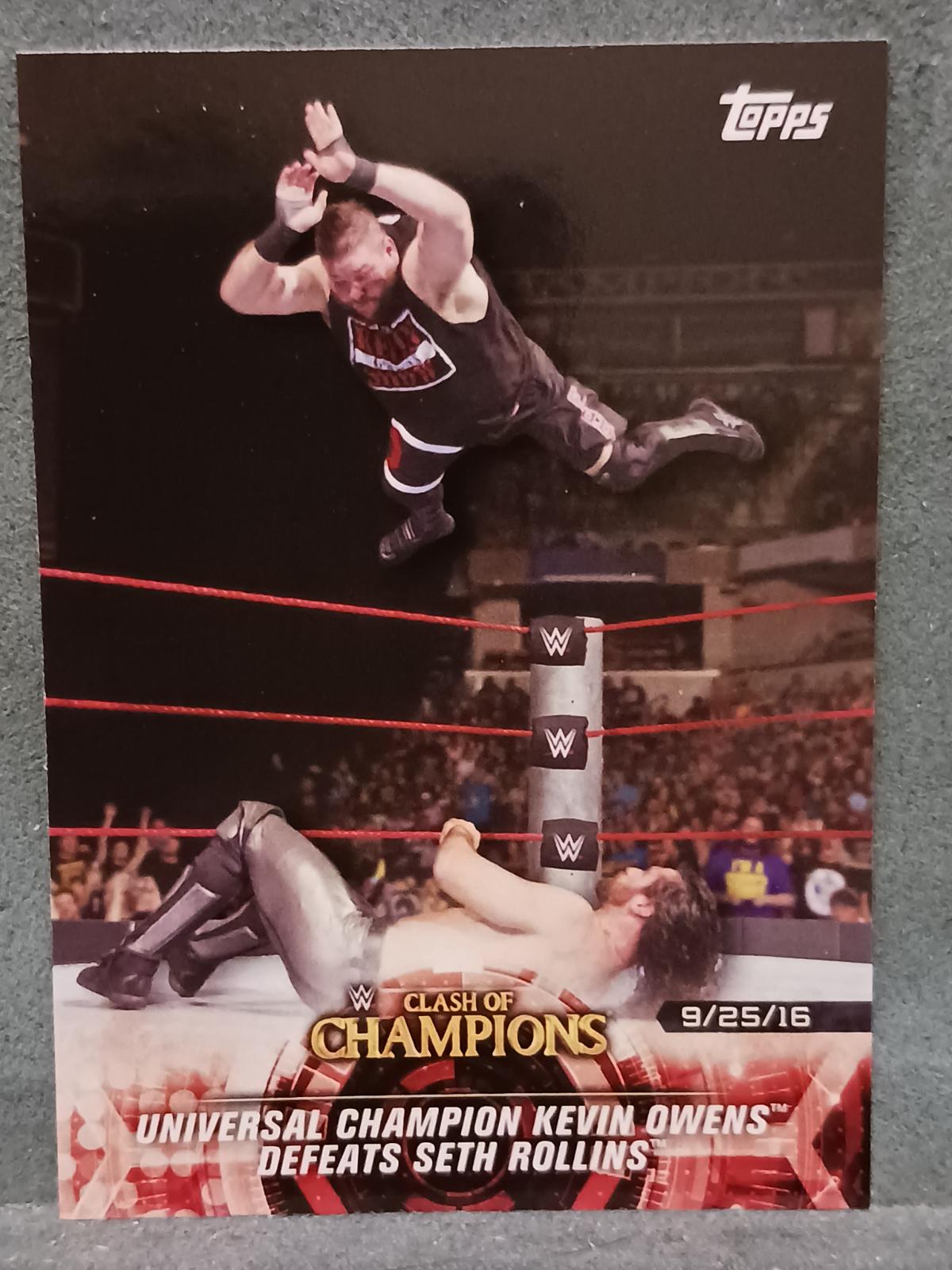 Universal Champion Kevin Owens Defeats Seth Rollins #4 Wrestling Cards 2018 Topps WWE Road To Wrestlemania