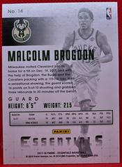 Back Of Card | Malcolm Brogdon Basketball Cards 2017 Panini Essentials