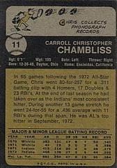 Back | Chris Chambliss Baseball Cards 1973 Topps