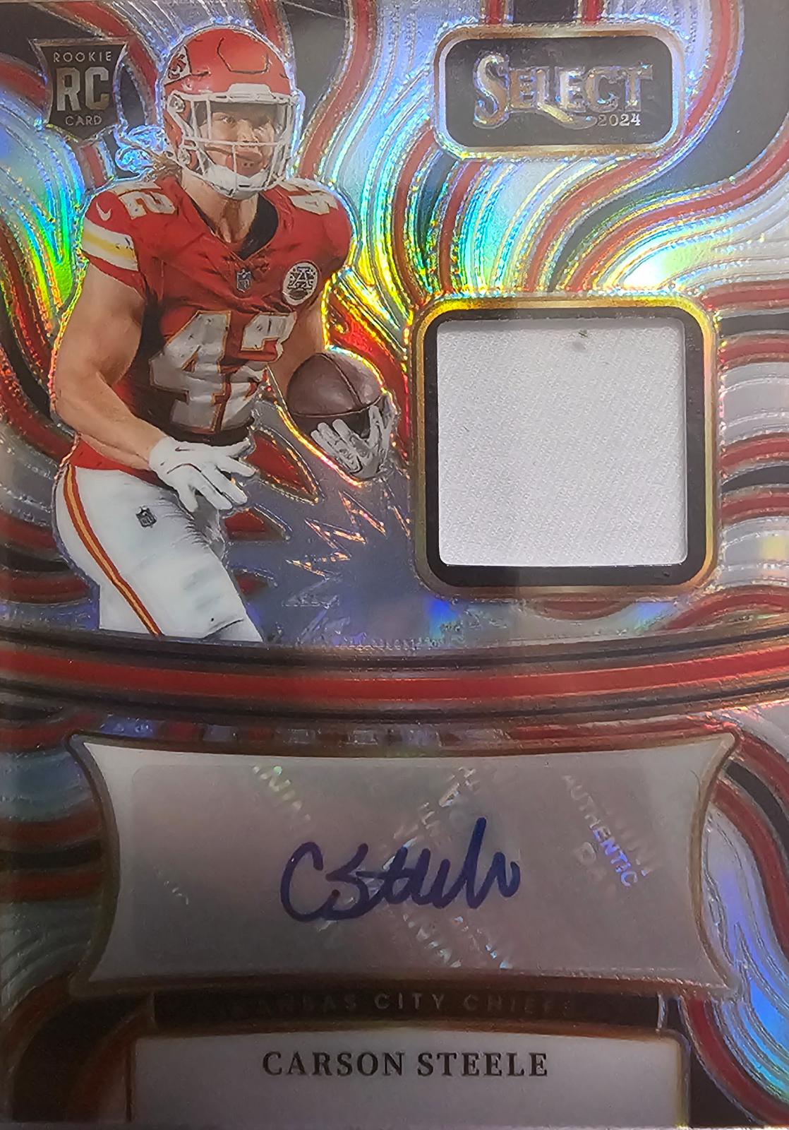 Carson Steele #34 2024 Panini Select Rookie Signature Memorabilia Prizm Football
