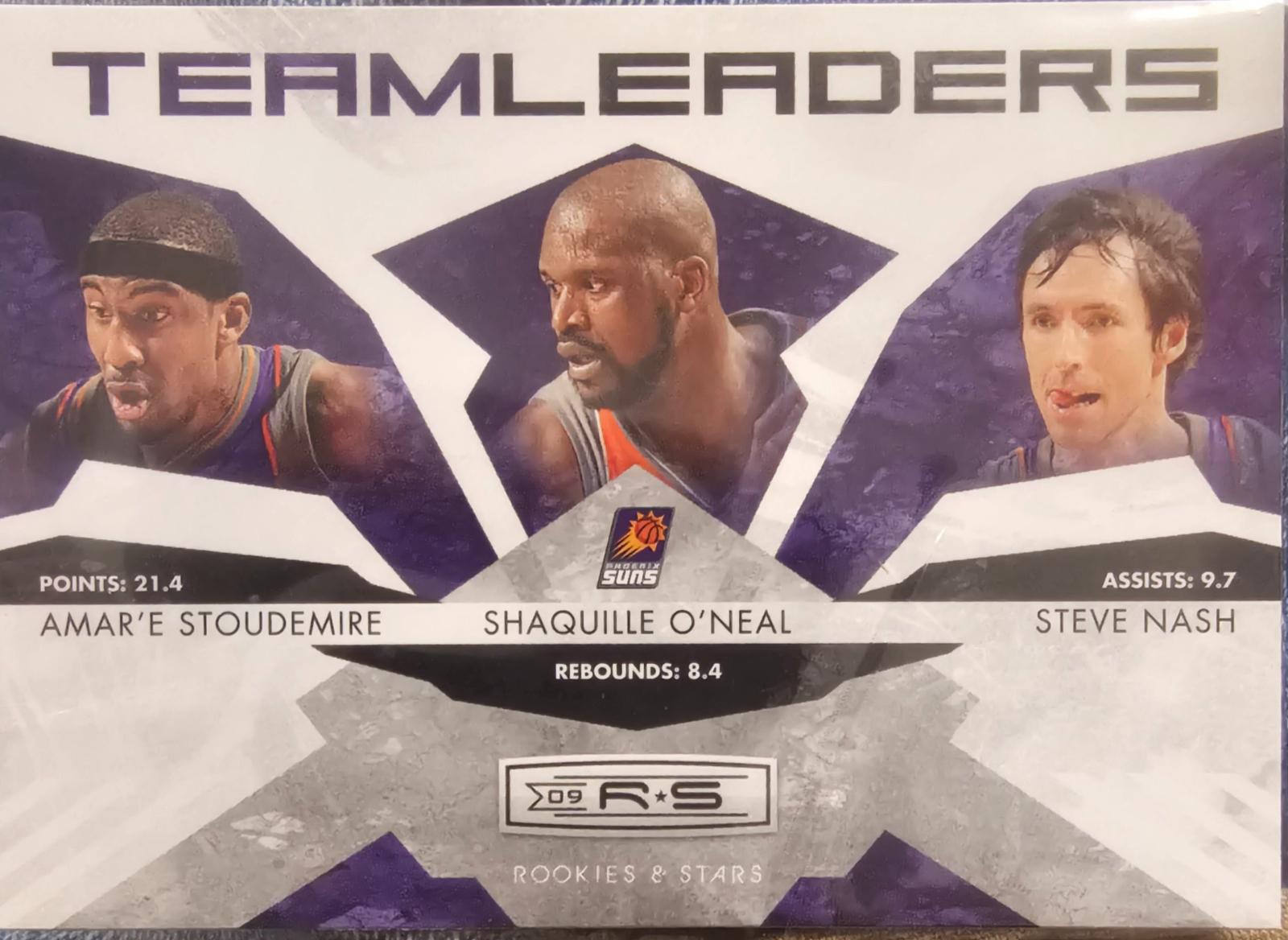 Amar'E Stoudemire, Shaquille O'Neal, Steve Nash #24 Basketball Cards 2009 Panini Rookies & Stars Team Leaders