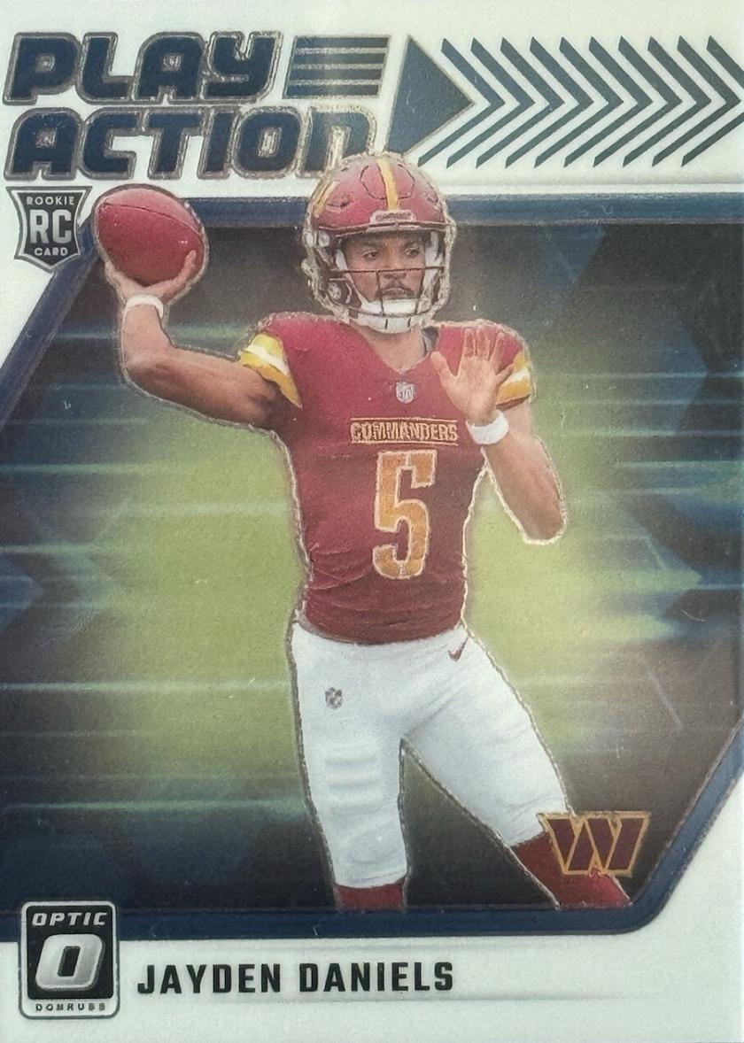Jayden Daniels #1 Football Cards 2024 Panini Donruss Optic Play Action