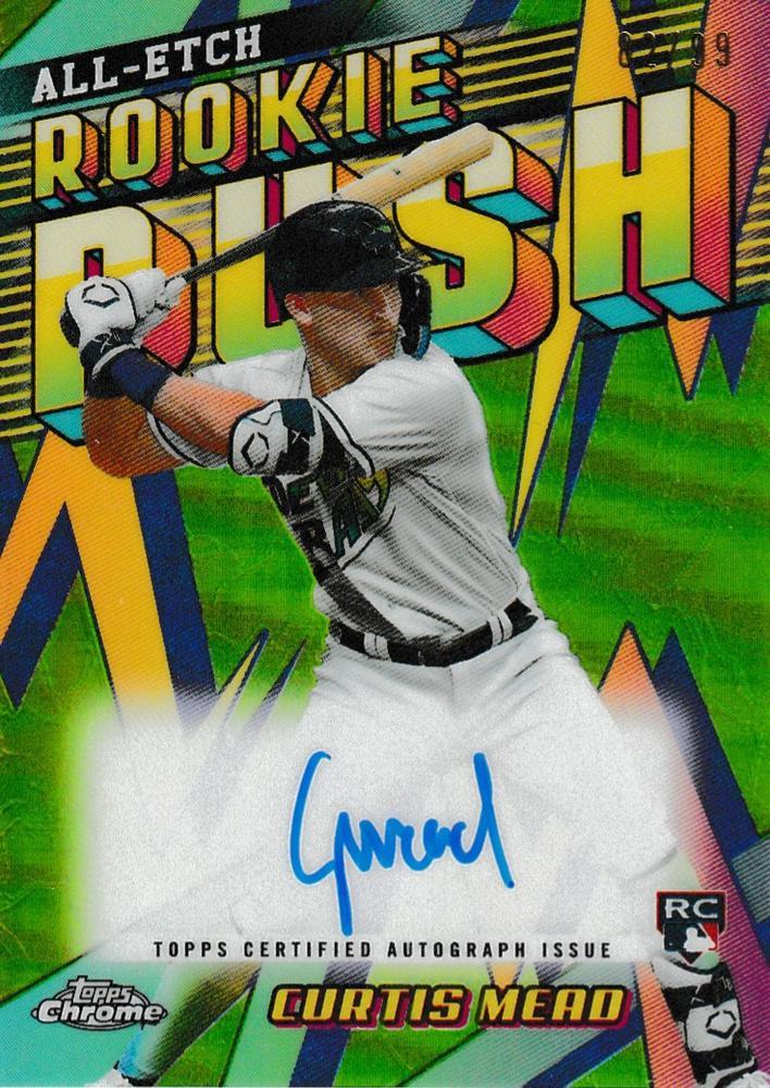 Curtis Mead #CURR-CM 2024 Topps Chrome Update Baseball All-Etch Rookie Rush Autograph