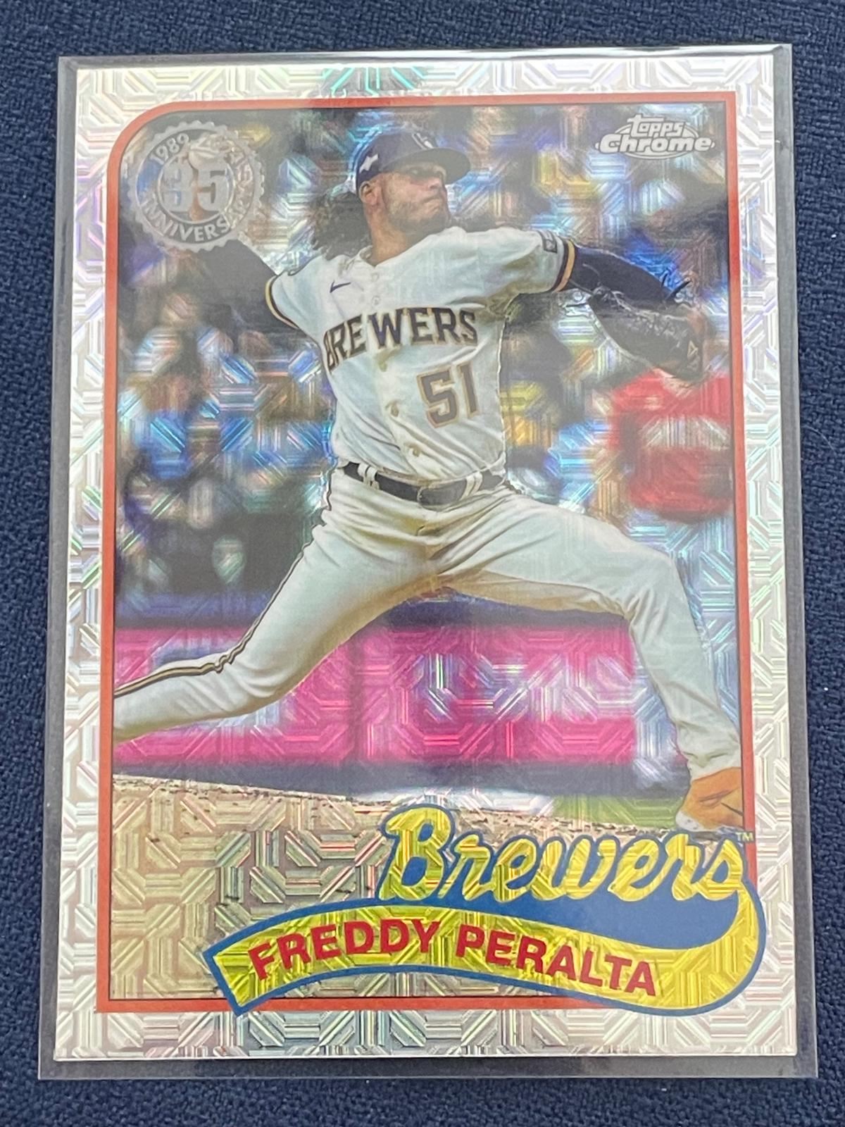 Freddy Peralta #T89CU-81 2024 Topps Update 1989 Chrome Silver Pack Baseball