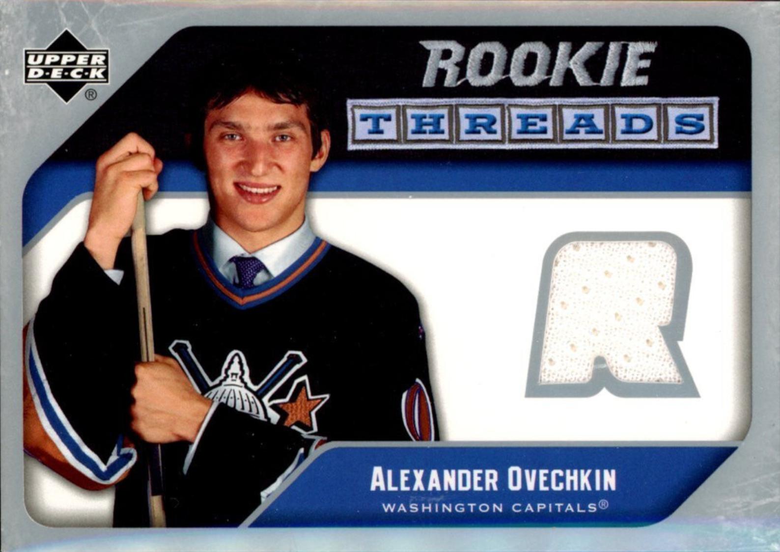 Alexander Ovechkin Rookie Threads #RT-AO Hockey Cards 2005 Upper Deck Rookie Threads