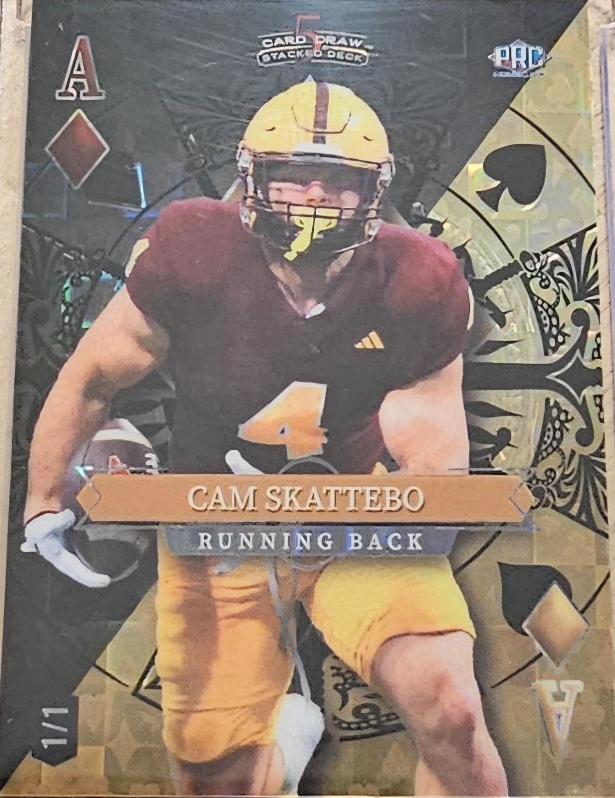 Cam Skattebo [Diagonal Ace Diamonds GoldSuits Mosaic] #SDJD-CSN Prices ...