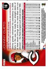 Back Of Card | Johnny Cueto Baseball Cards 2010 Topps
