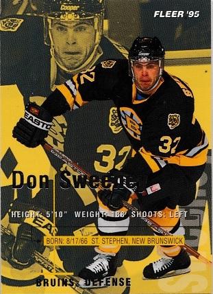 Don Sweeney #18 Hockey Cards 1994 Fleer