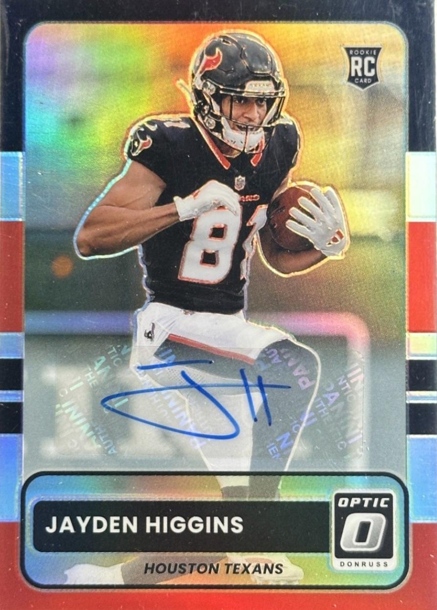 Jayden Higgins #13 2025 Panini Donruss Optic Retro Autograph Football