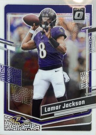 Lamar Jackson #14 Football Cards 2023 Panini Donruss Optic