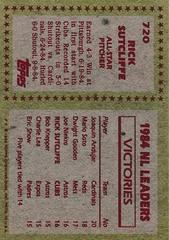 Back Of Card | Rick Sutcliffe Baseball Cards 1985 Topps