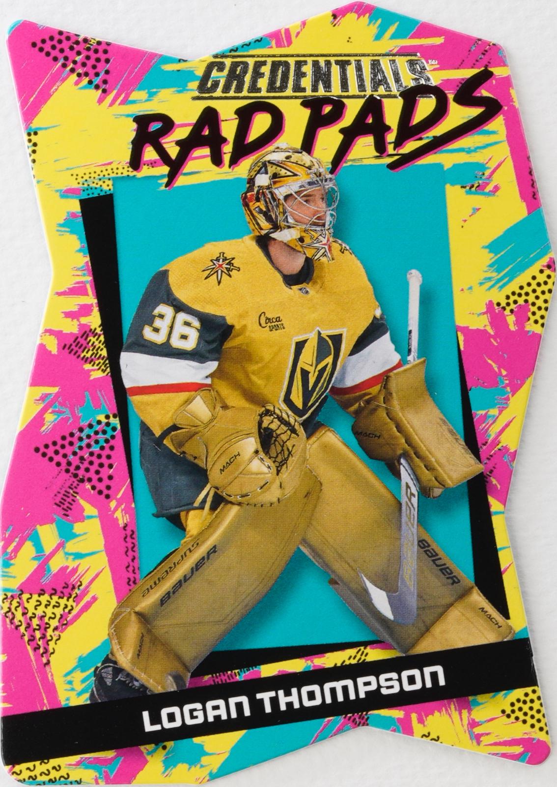 Logan Thompson #RP-9 Hockey Cards 2023 Upper Deck Credentials Rad Pads