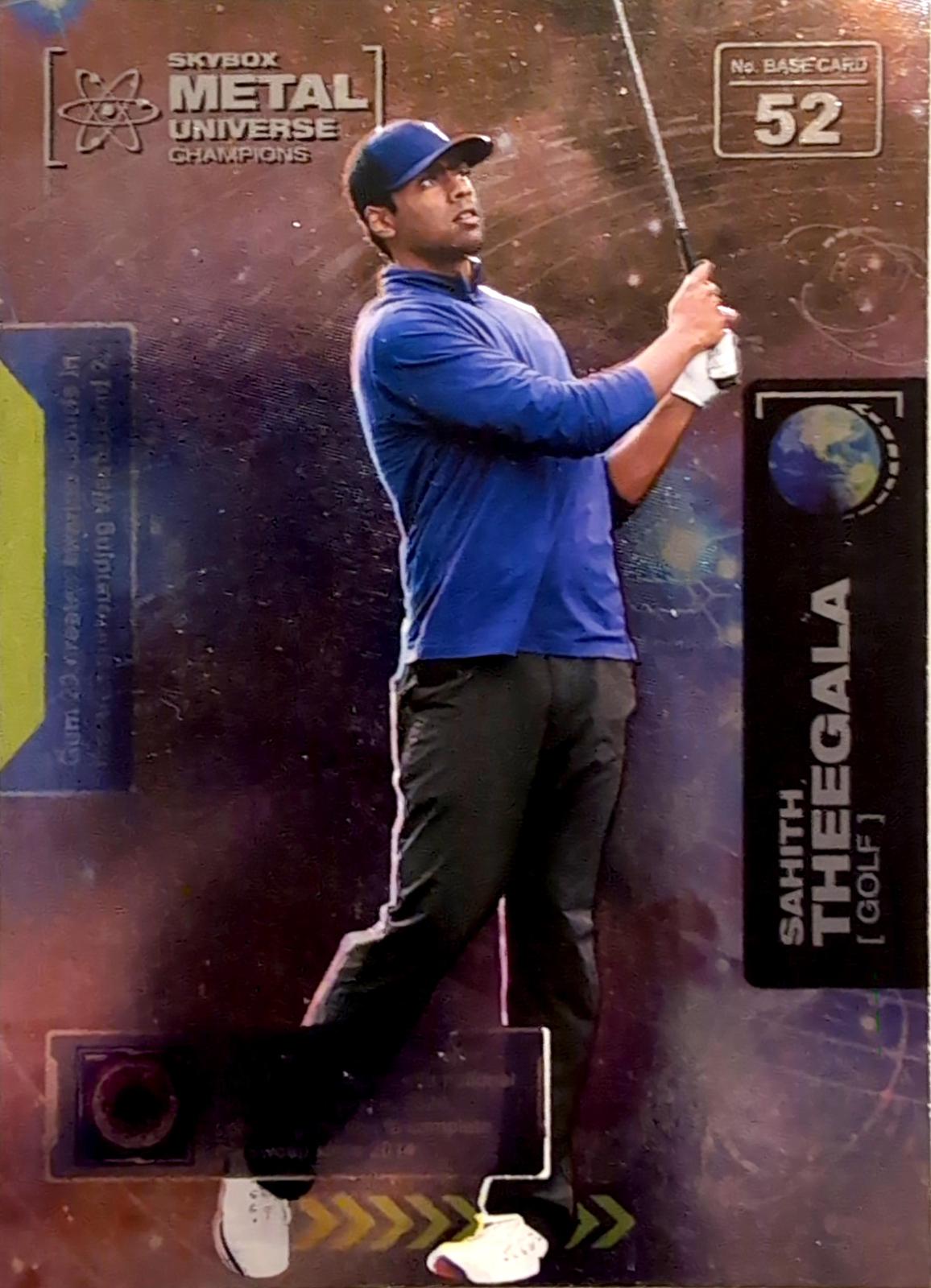 Sahith Theegala #52 Basketball Cards 2021 Skybox Metal Universe Champions