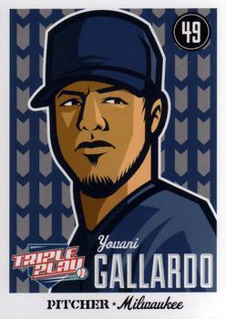 Yovani Gallardo #48 Baseball Cards 2012 Panini Triple Play