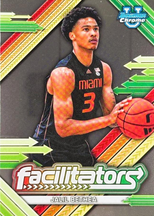 Jalil Bethea #F-7 Basketball Cards 2024 Bowman Chrome University Facilitators
