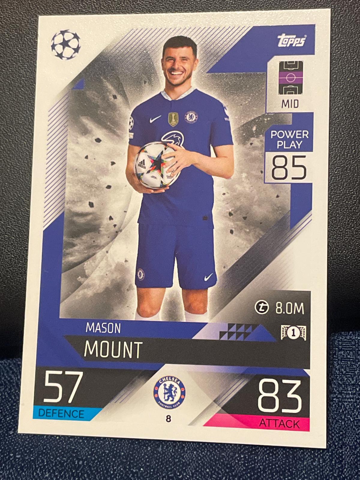 Mason Mount #8 Soccer Cards 2022 Topps Match Attax UEFA Champions League