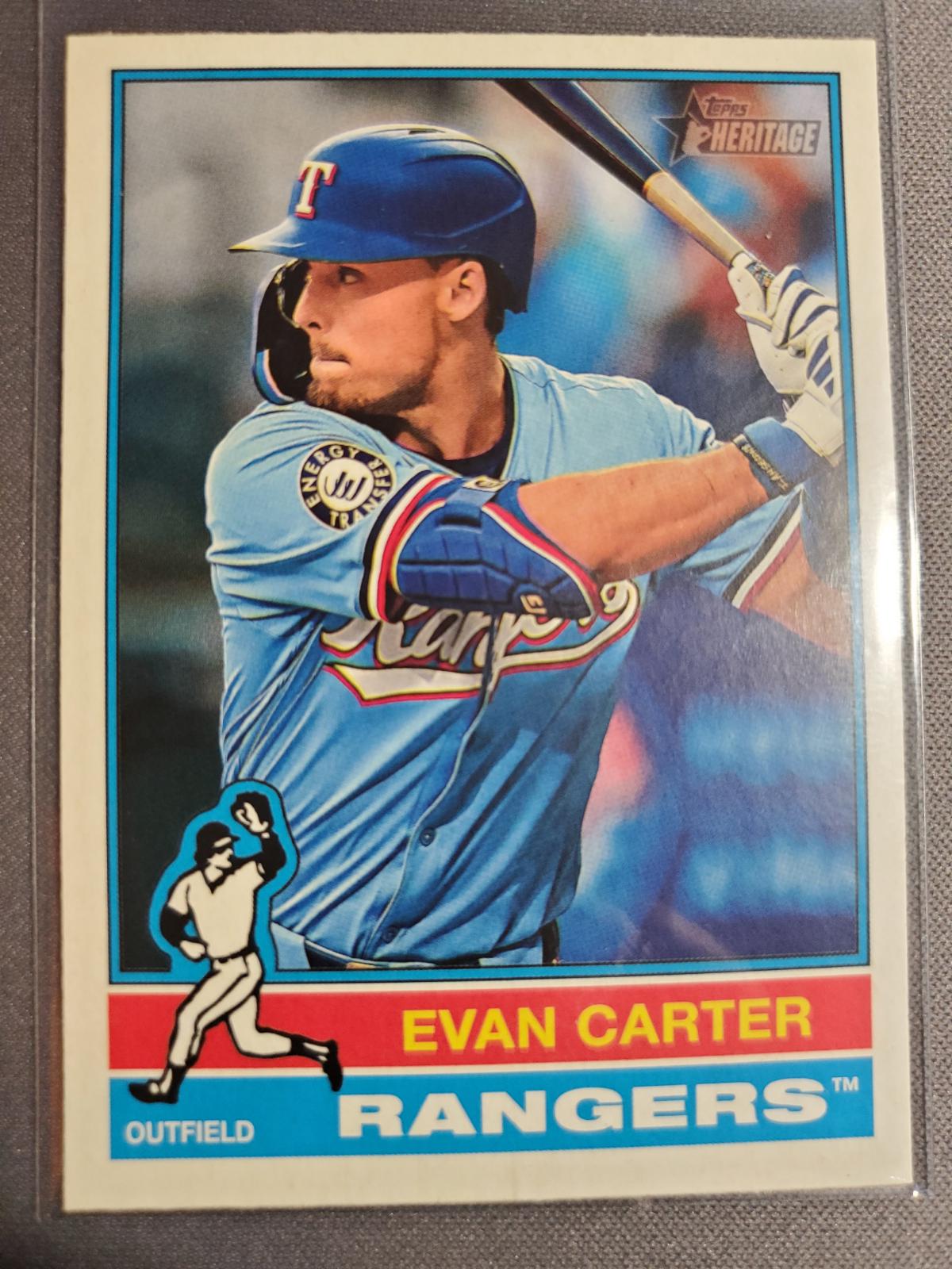 Evan Carter #496 Baseball Cards 2025 Topps Heritage