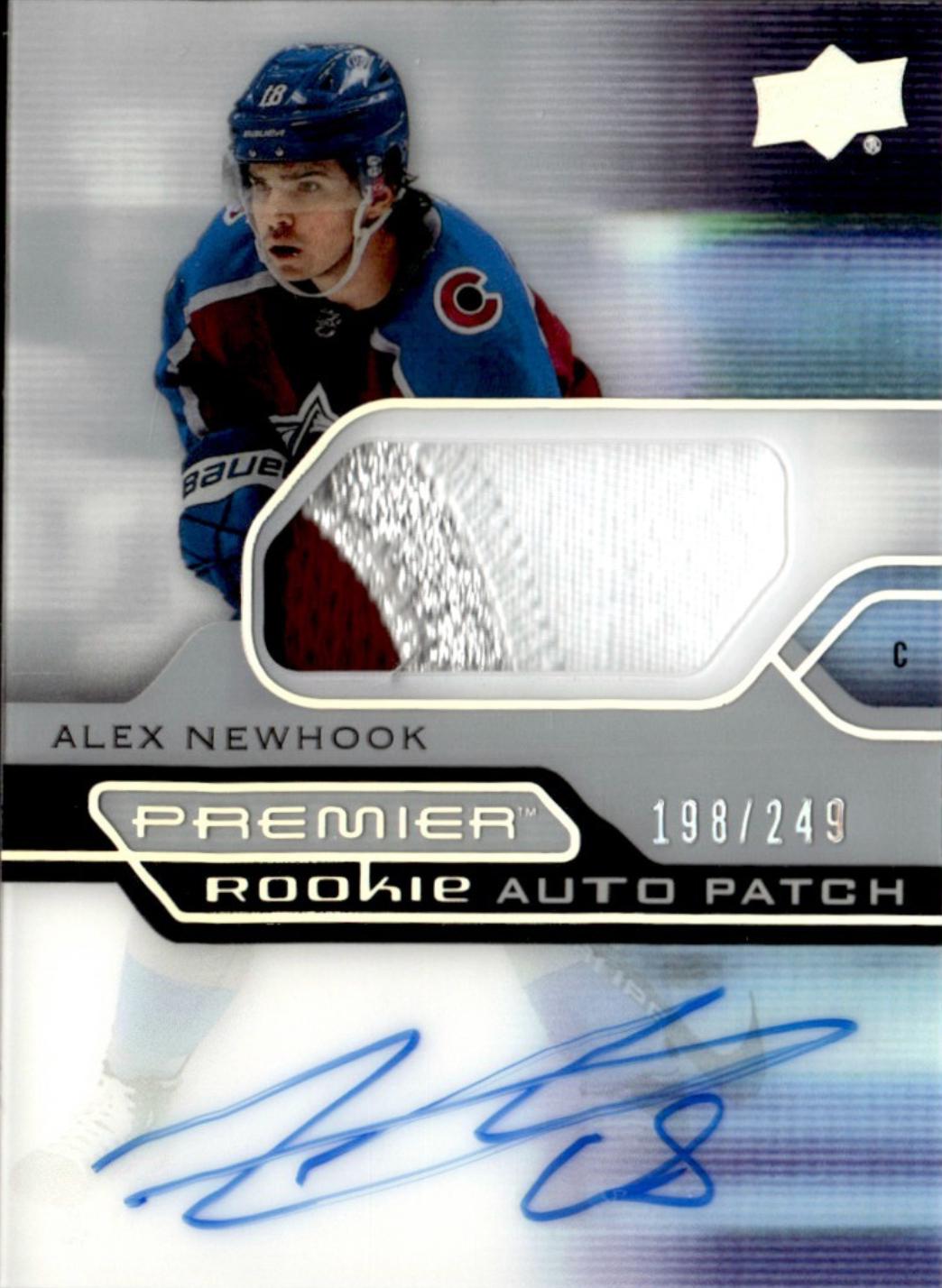 Alex Newhook #AR-AN 2021 Upper Deck Premier Acetate Rookie Auto Patch Hockey