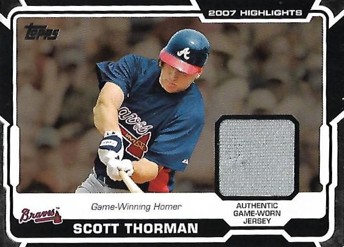 Scott Thorman #HR-ST 2008 Topps Baseball 2007 Highlight Relics
