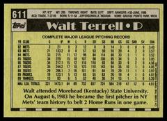 Back | Walt Terrell Baseball Cards 1990 Topps