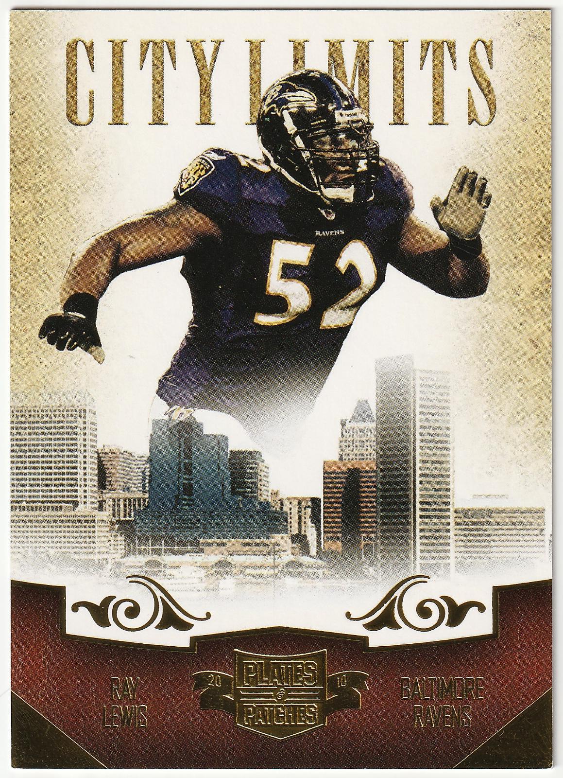 Ray Lewis #13 Football Cards 2010 Panini Plates & Patches City Limits