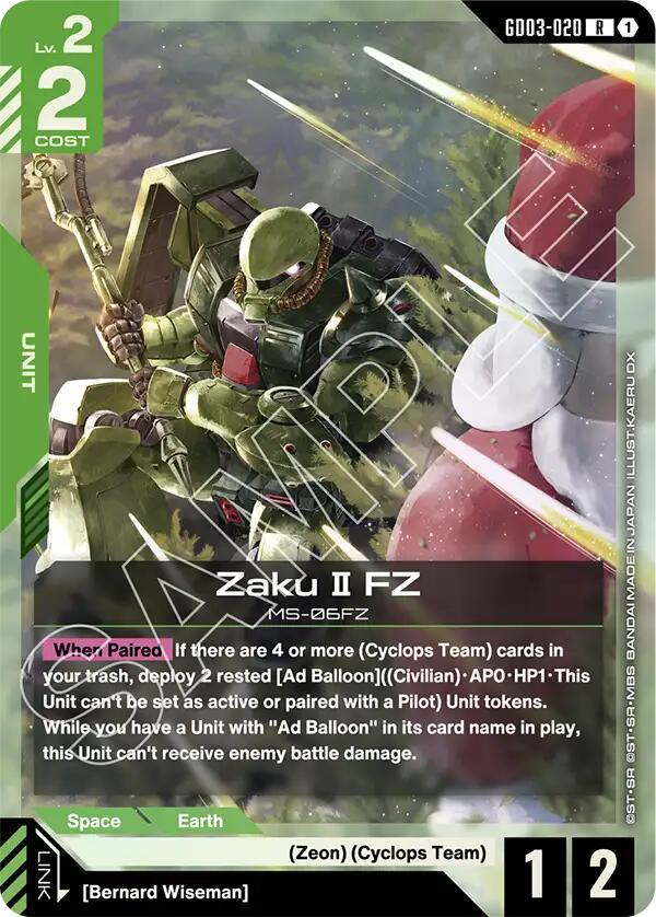 Zaku II FZ [Holo] #GD03-020 Prices | Gundam Steel Requiem