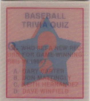 Baseball Trivia Quiz #56 1986 Sportflics Magic Motion Trivia Quiz Baseball