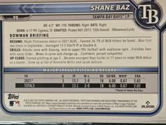 REAR | Shane Baz Baseball Cards 2022 Bowman