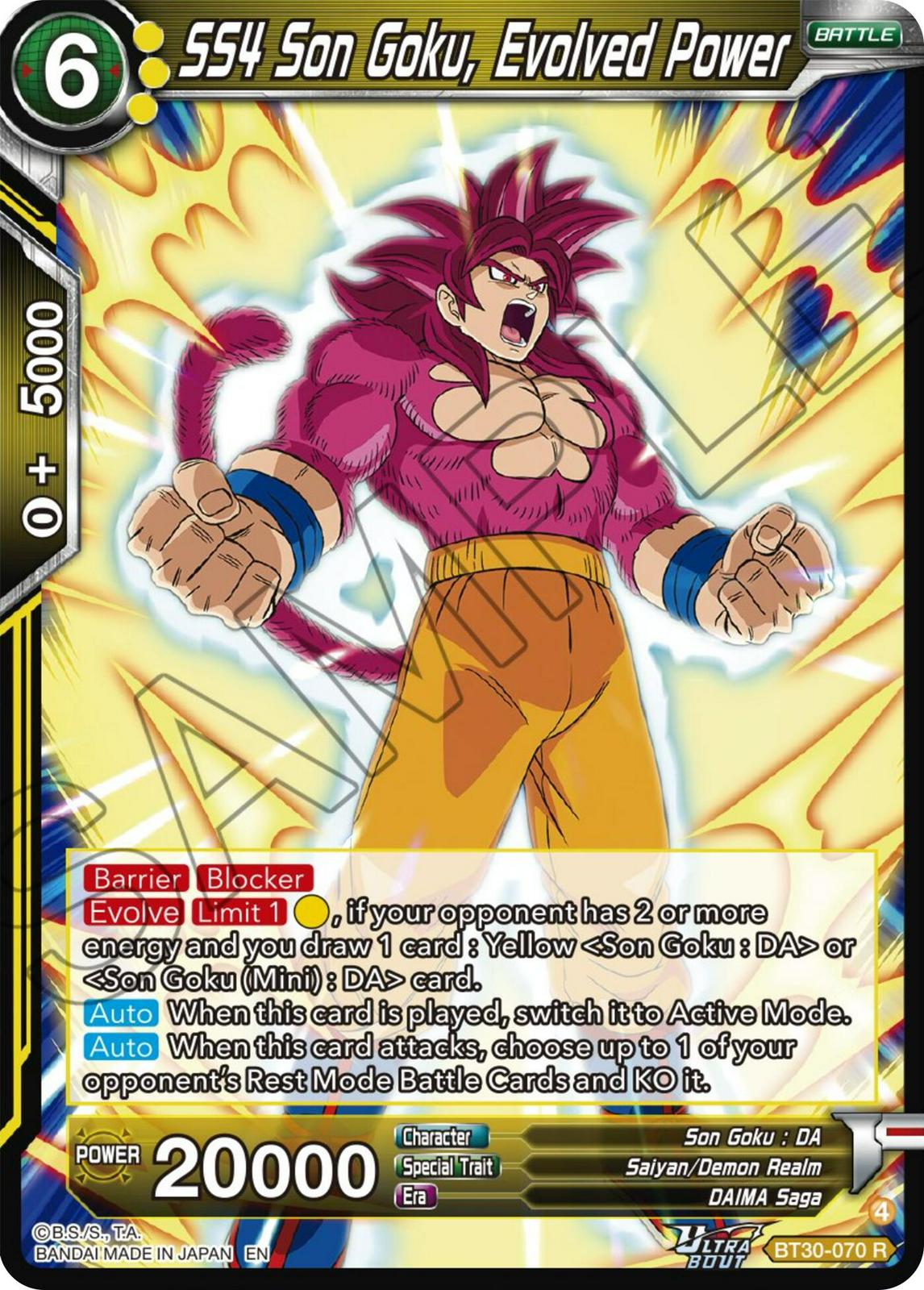 SS4 Son Goku, Evolved Power BT30-070 Prices | Dragon Ball Super