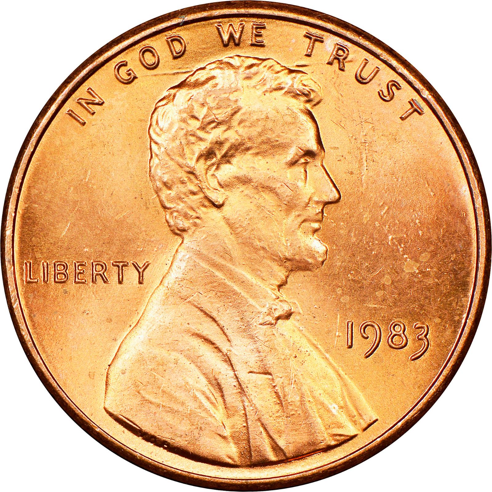 1983 Coins Lincoln Memorial Penny