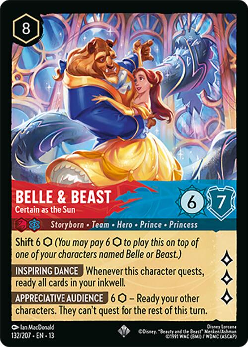 lorcana belle card 2023 Disney #214/204 [Here Now 004-037 Belle - Untrained Mystic