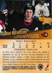 Back Of Card | Daniel Alfredsson Hockey Cards 1998 Finest
