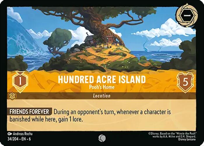Hundred Acre Island - Pooh's Home #34 Lorcana Azurite Sea