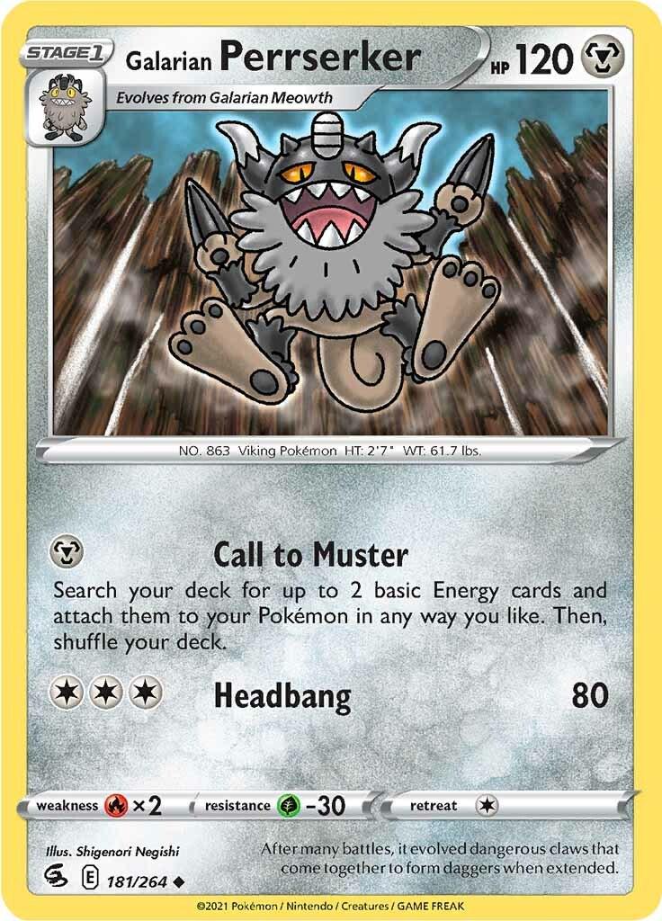 Galarian Perrserker #181 Prices | Pokemon Fusion Strike Galarian Perrserker #181 Prices | Pokemon Fusion Strike