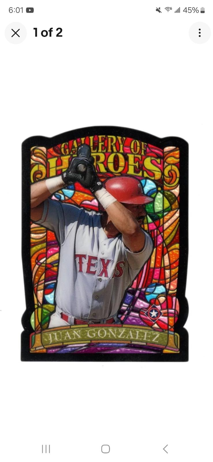 Juan Gonzalez #GH13 Baseball Cards 1998 Topps Gallery of Heroes