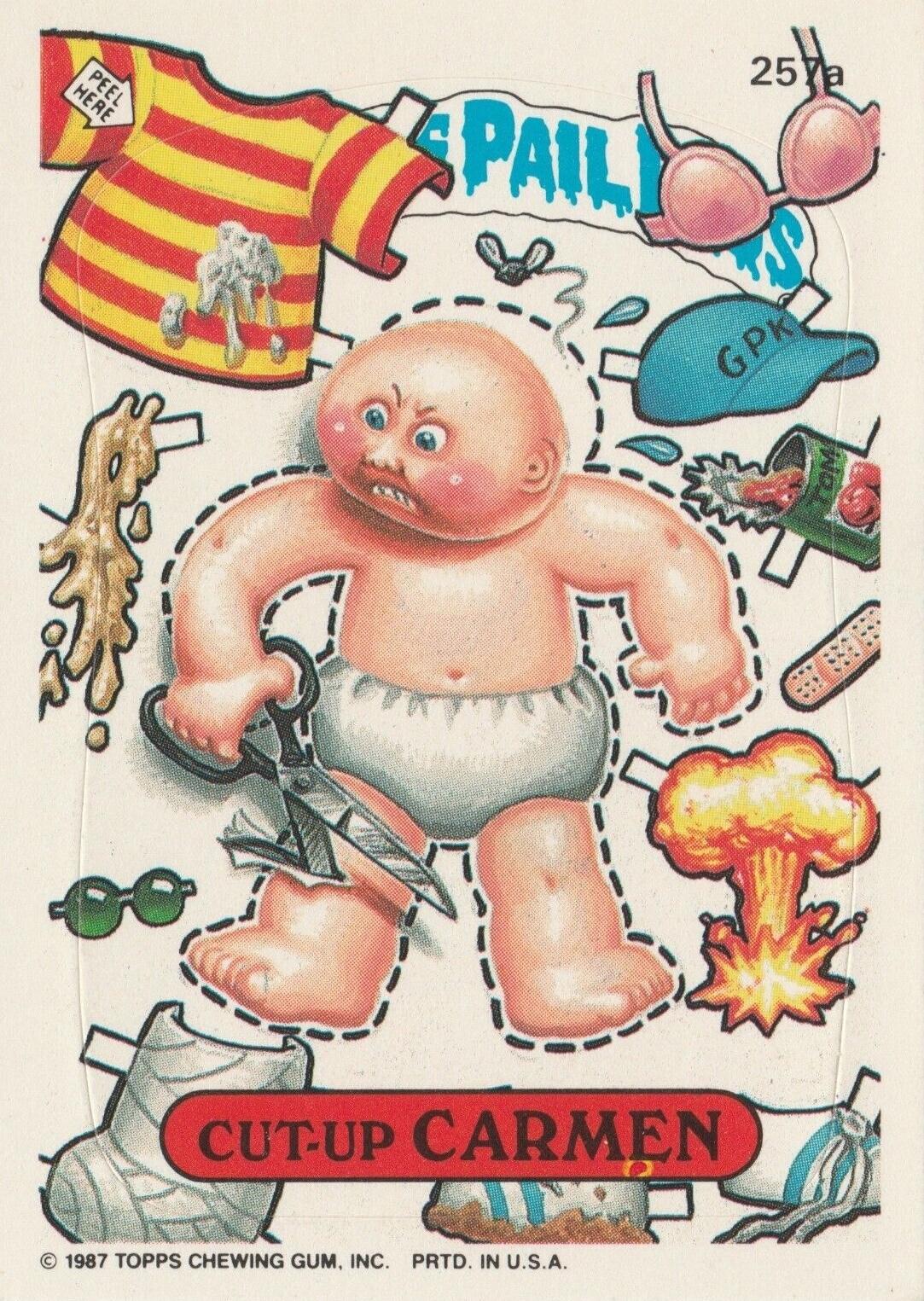 Cut-Up CARMEN #257a 1987 Garbage Pail Kids