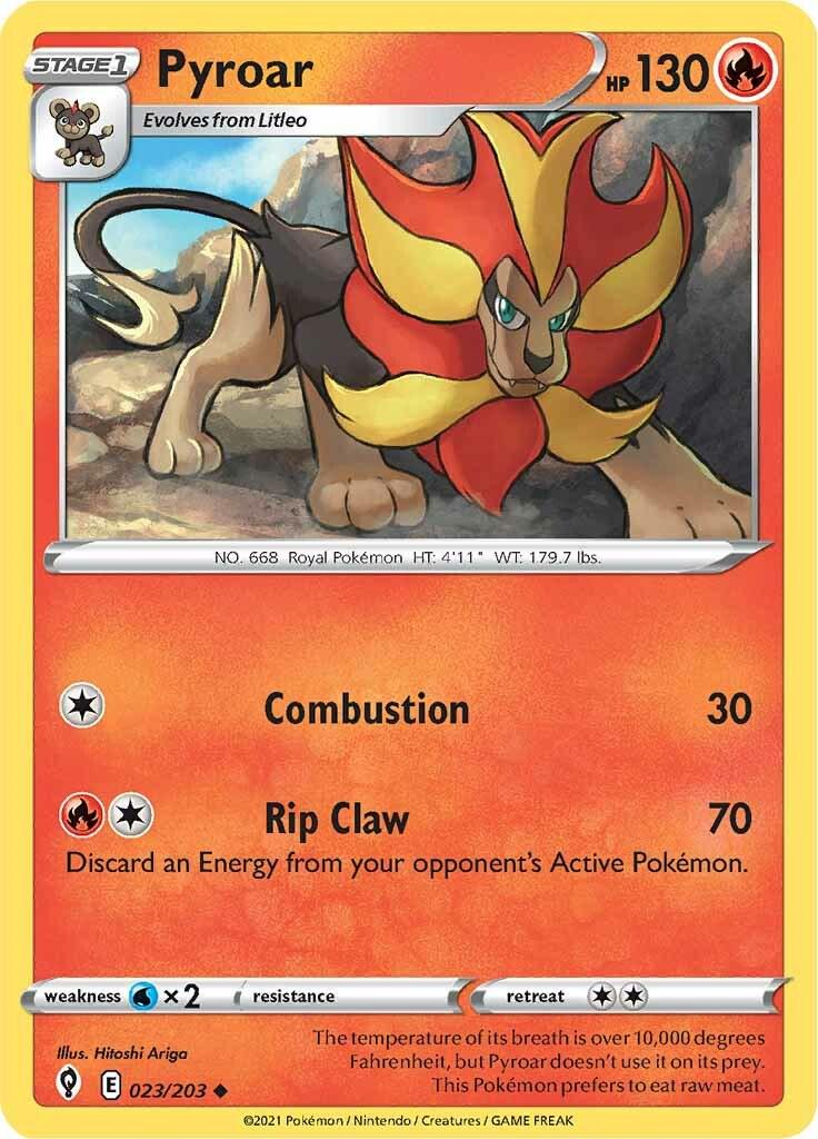 Pyroar #23 Pokemon Evolving Skies