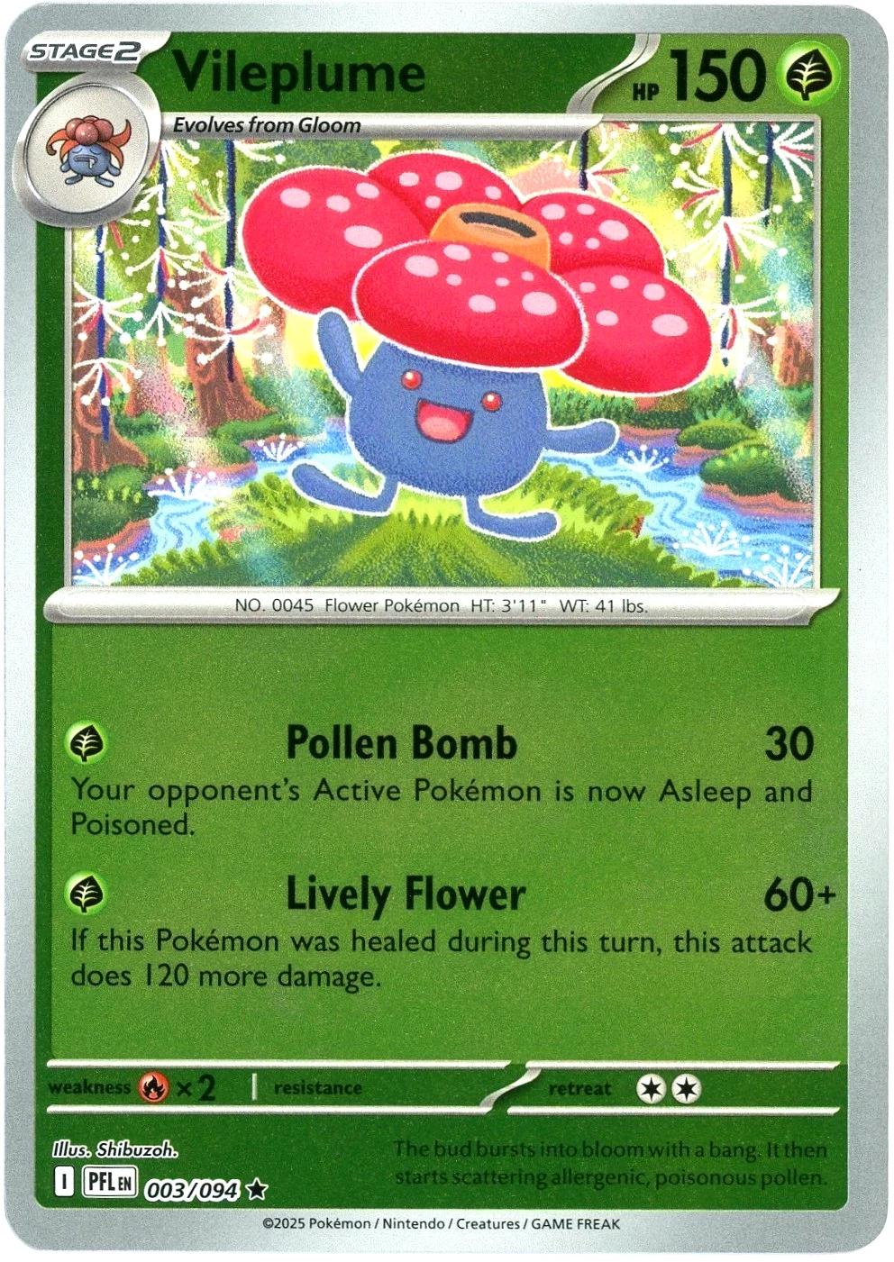 Vileplume [Reverse Holo] #3 Prices | Pokemon Phantasmal Flames
