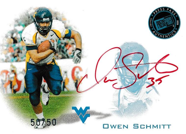 Owen Schmitt #PPSOS 2008 Press Pass Autograph Football