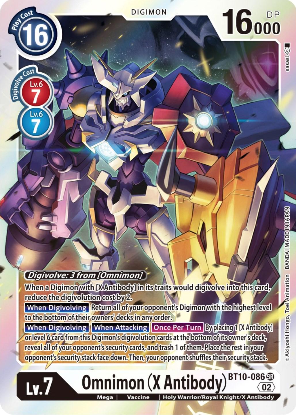 Omnimon [X Antibody Foil] #BT10-086 Prices | Digimon Xros Encounter | Digimon  Cards