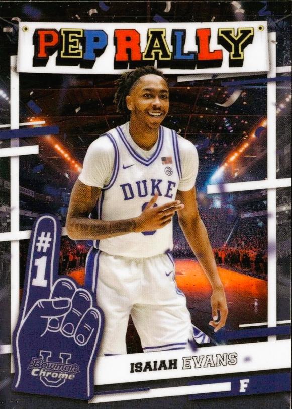 Isaiah Evans #PR-16 Basketball Cards 2024 Bowman Chrome University Pep Rally