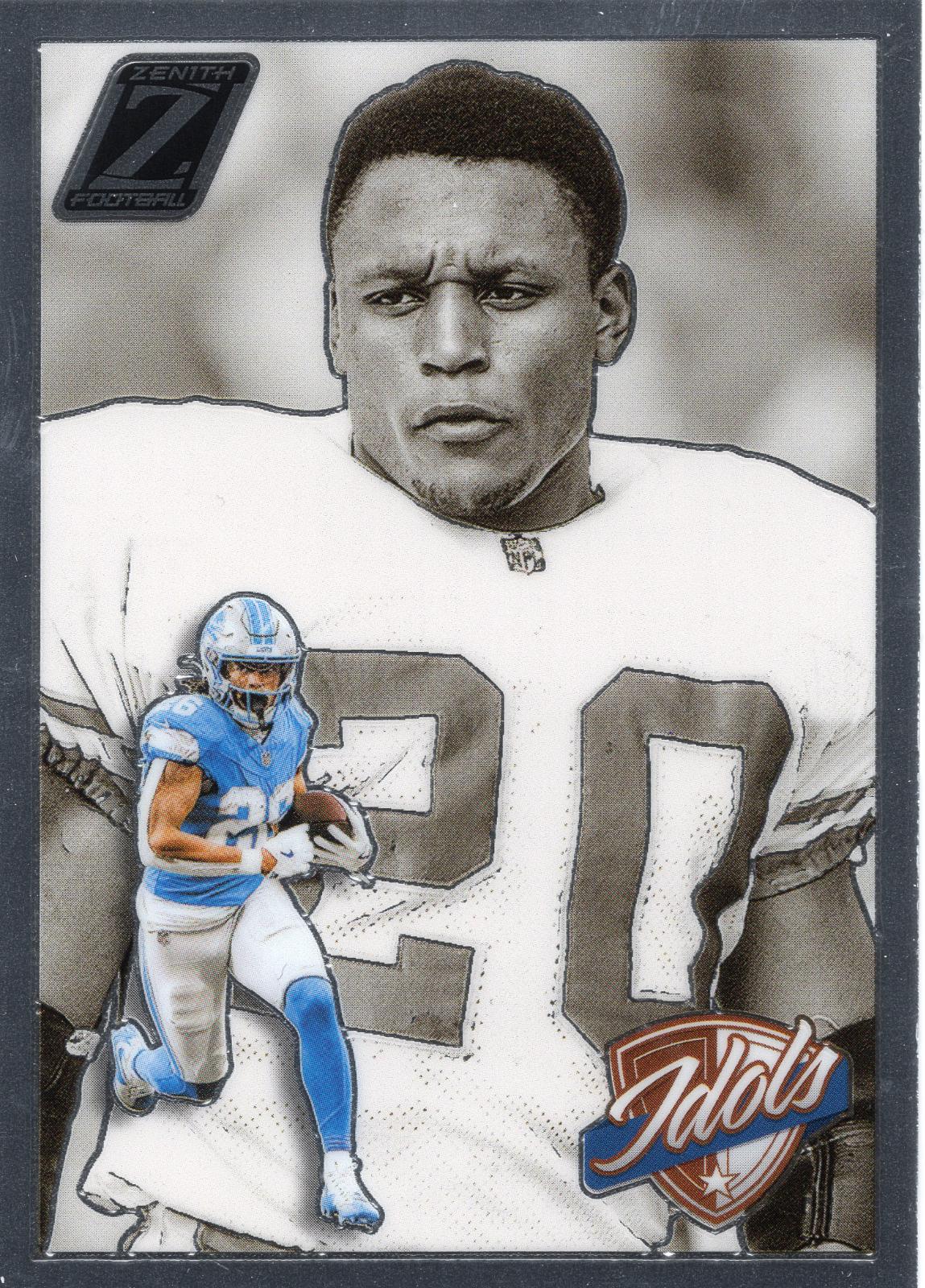 Barry Sanders / Jahmyr Gibbs #5 Football Cards 2024 Panini Zenith Idols
