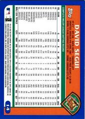 Back Of Card | David Segui Baseball Cards 2003 Topps