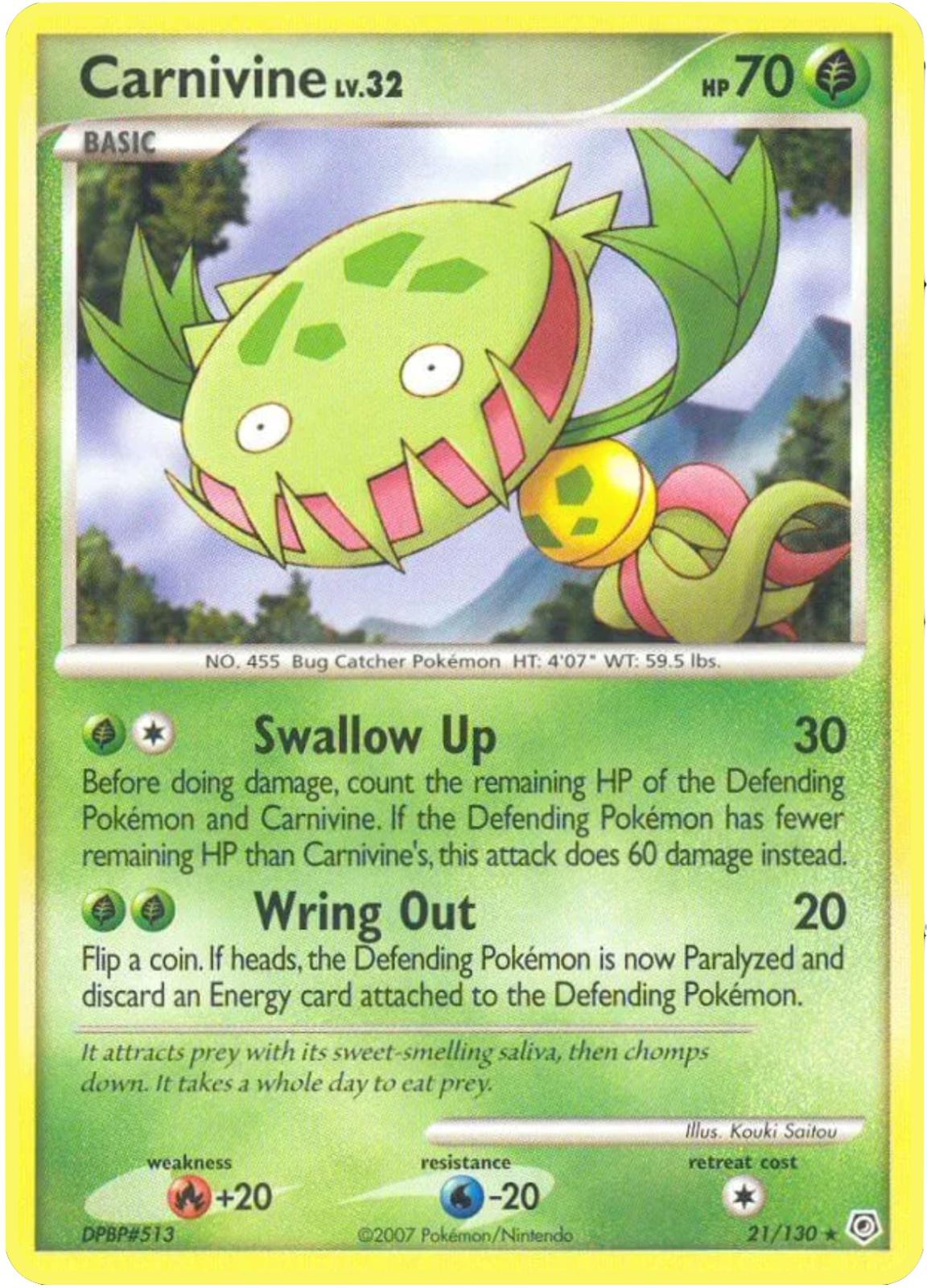 Carnivine #21 Pokemon Diamond & Pearl