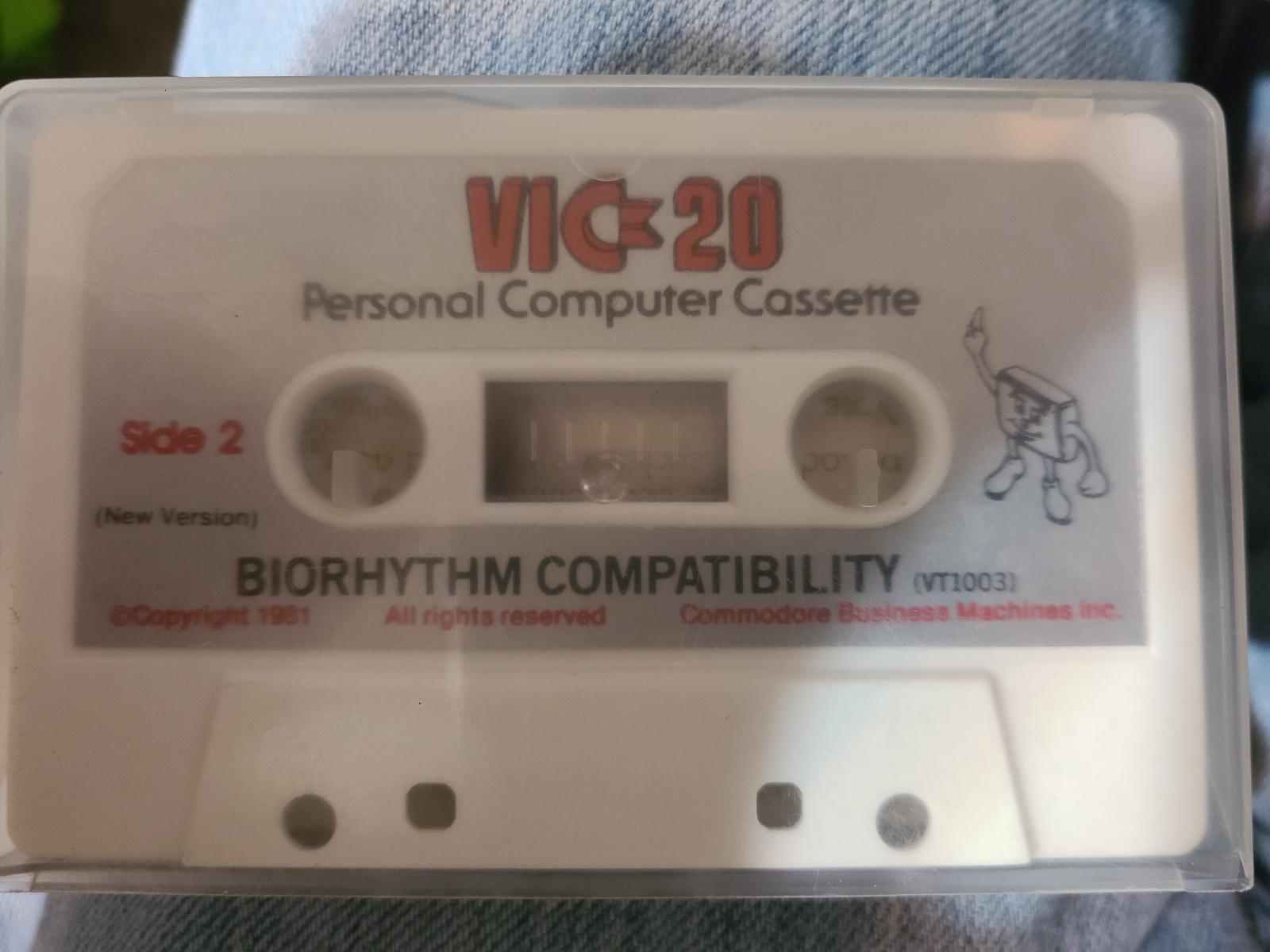 Biorhythm Compatibilty Vic-20