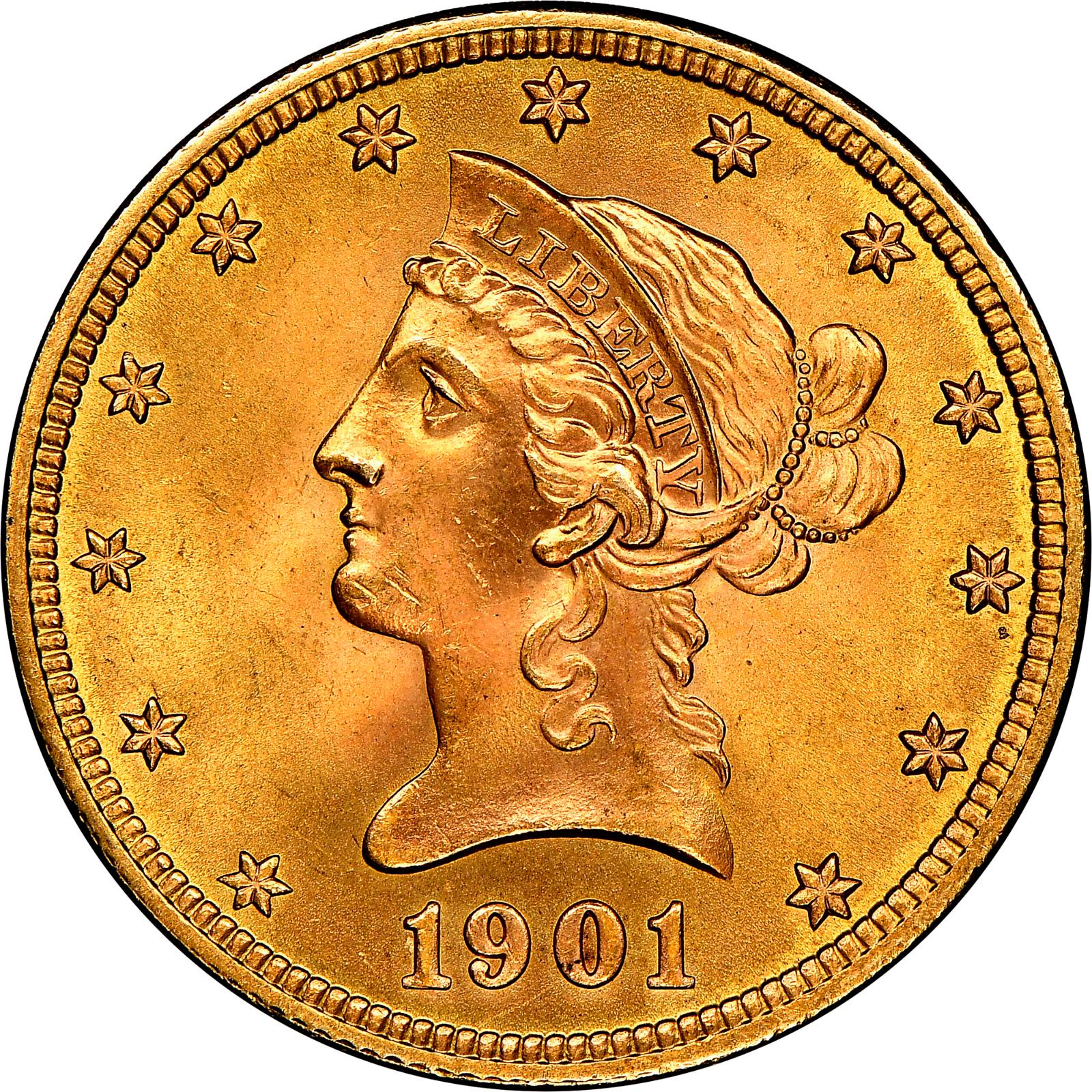 1901 Coins Liberty Head Gold Double Eagle
