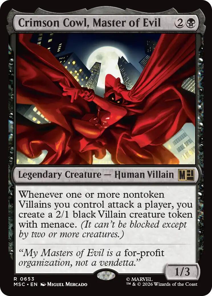 Crimson Cowl, Master of Evil (Magic Marvel Super Heroes Commander)