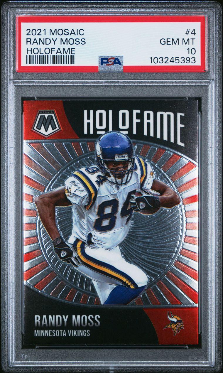 Randy Moss #4 Football Cards 2021 Panini Mosaic HoloFame