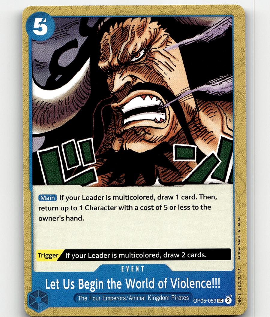 Let Us Begin the World of Violence!! OP05-059 One Piece Awakening of the New Era